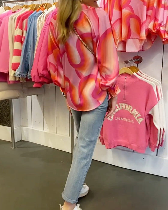 Blouse met revers en lange mouwen