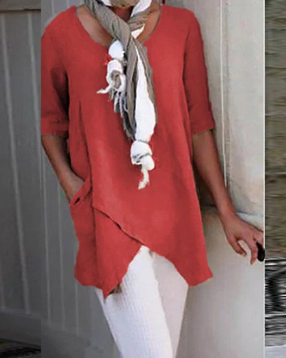 Casual effen kleur top voor dames