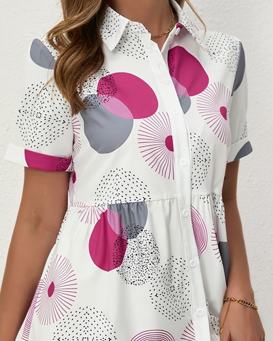 Jurk Polka Dot Print Shirt