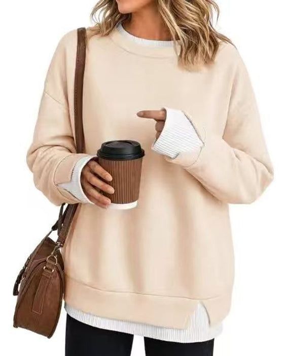 Sweatshirt Nep Gelaagd Los Lange Mouw