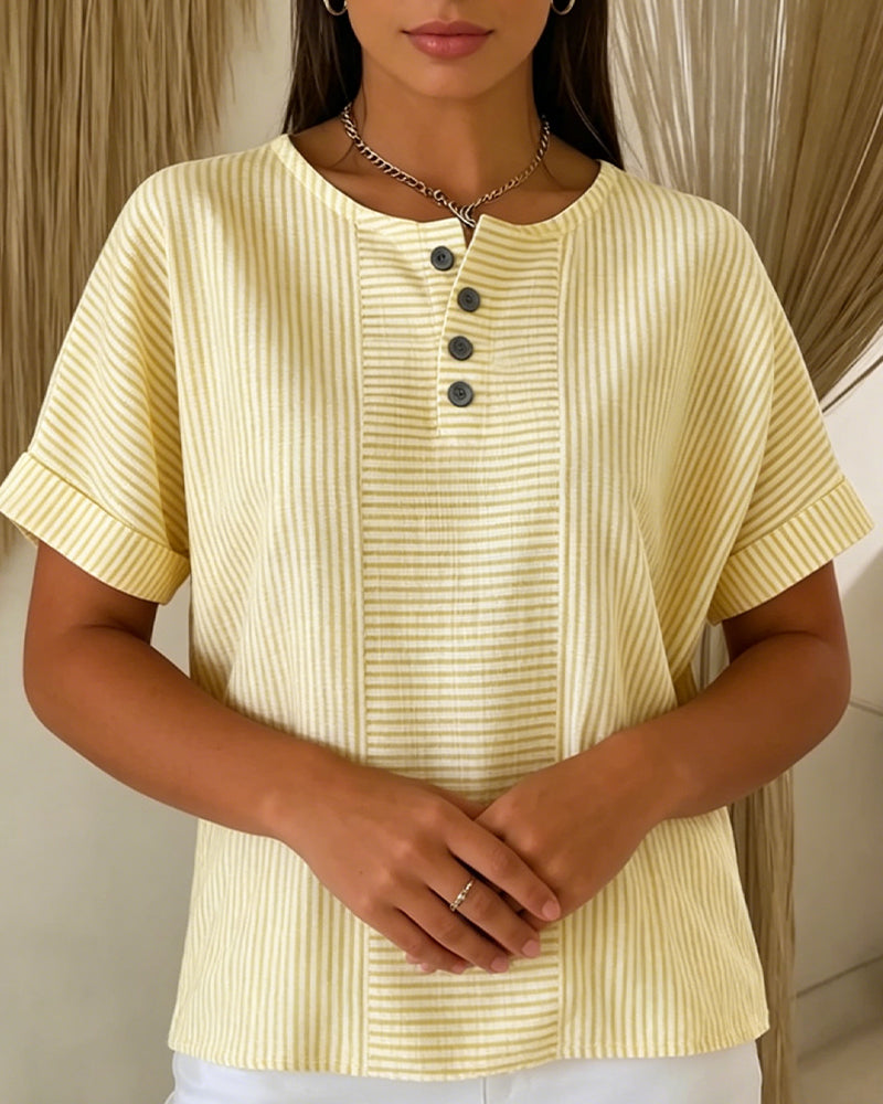Blouse Ronde Hals Korte Mouw