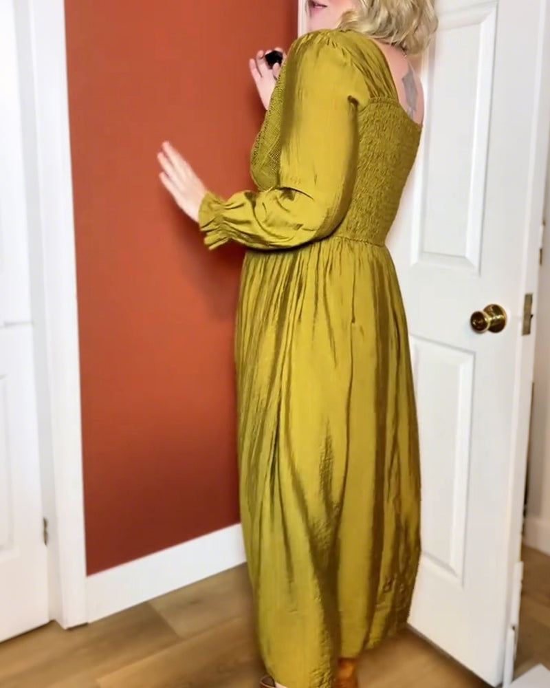 Elegante jurk met v-hals en kant