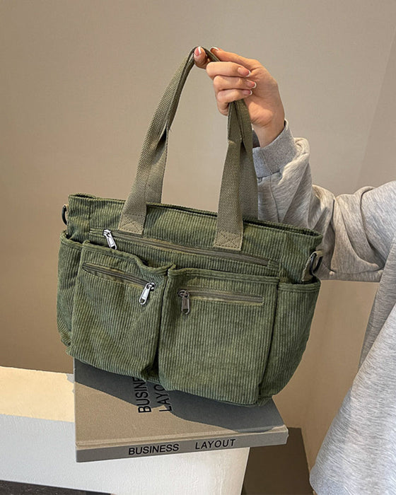 Effen kleur corduroy tas