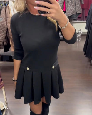 Jurk Elegant Slankend Geplooid