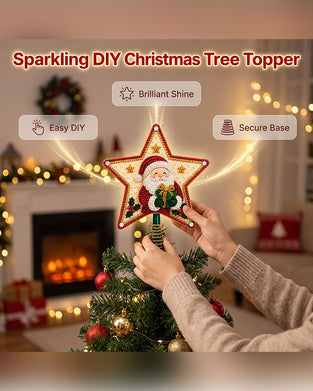 DIY Vijfpuntige Ster Diamant Schilderij Kerstboom Topper