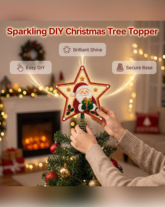 DIY Vijfpuntige Ster Diamant Schilderij Kerstboom Topper
