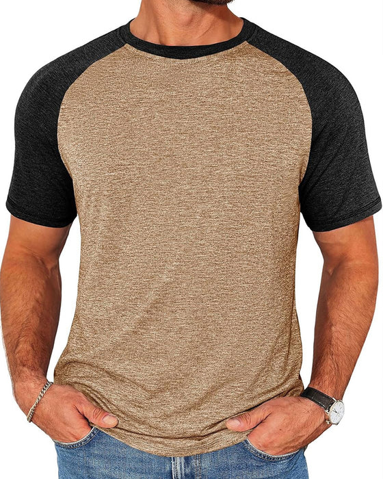T-Shirt Contrast Ronde Hals Heren Aansluitend