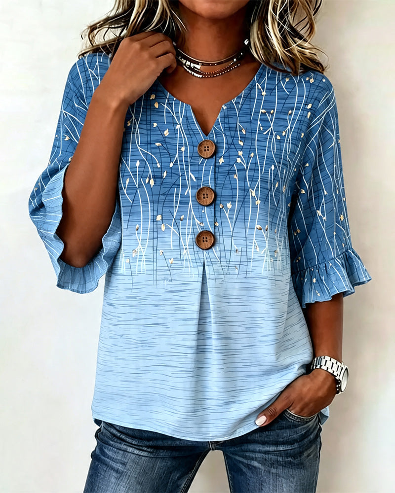 Blouse Bedrukt Geruwd