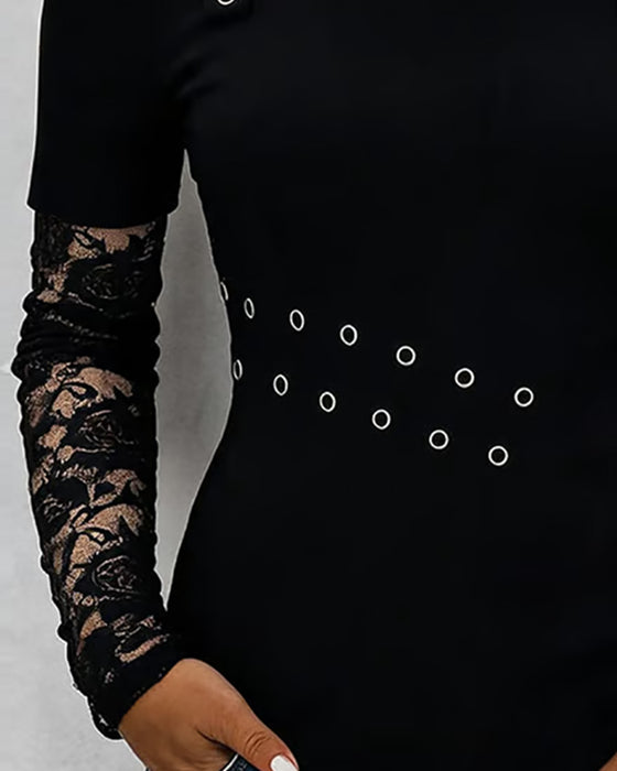Blouse Cami Metalen Gesp Kant Paneel