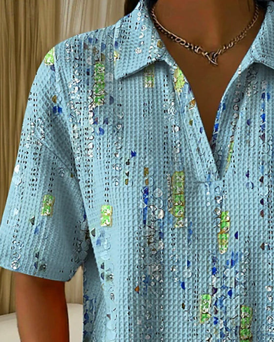 Blouse Casual Met Print Reverskraag