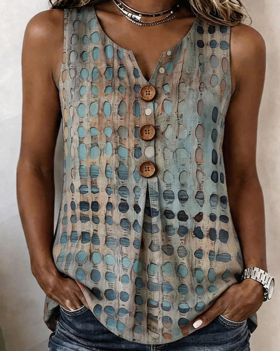 Tank Tops Polka Dot Print Mouwloos