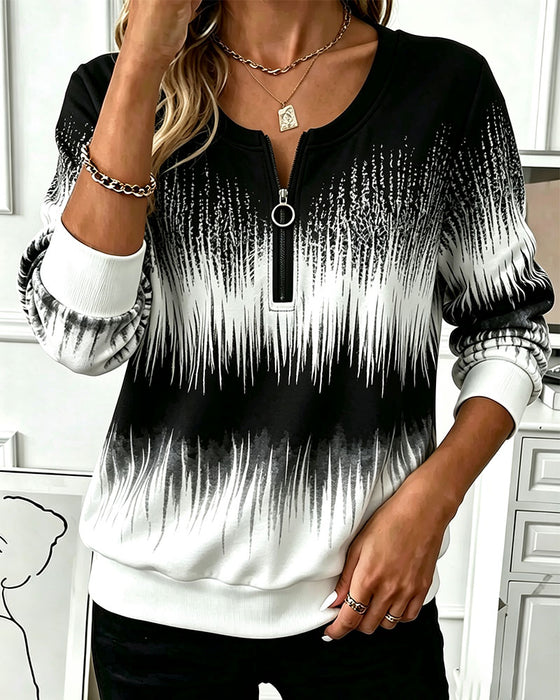Sweatshirt Rits Rondhals Ombre