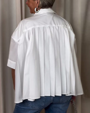 Gesmokte blouse met korte mouw