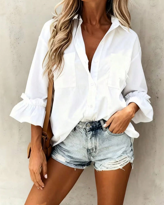 Overhemd Effen Zak Casual