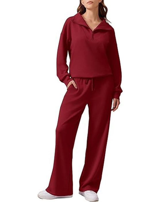 Set Lange Mouwen Effen Kleur Tweedelig