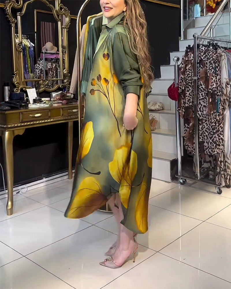 Jurk met reverszak en ombre-print