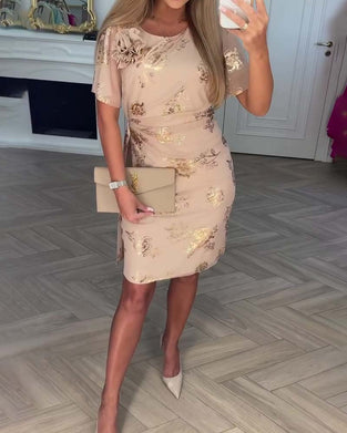 Jurk Bronserend Tailleaccentuerend Elegant