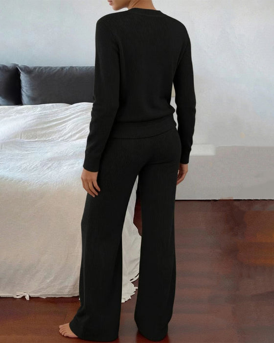 Set Casual Effen Kleur Tweedelig
