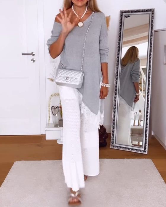 Pullover Off-Shoulder Zoom Onregelmatig