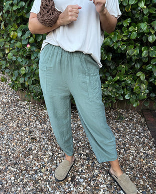 Broeken Plain Elastische Taille Casual