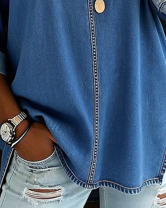 Blouse V-Hals Los Denim