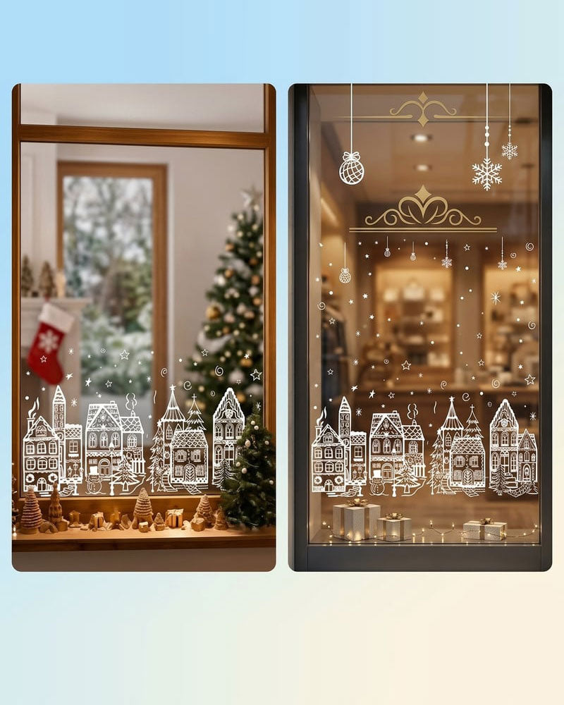 Kerstdorp Raamstickers