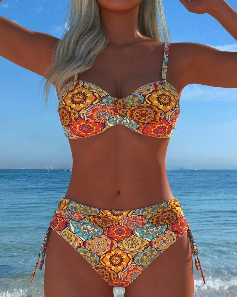 Bikini Vetersluiting Ring Print