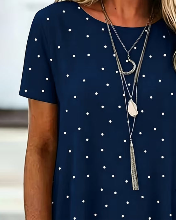 Blouse Polka Dot A-Lijn Korte Mouw