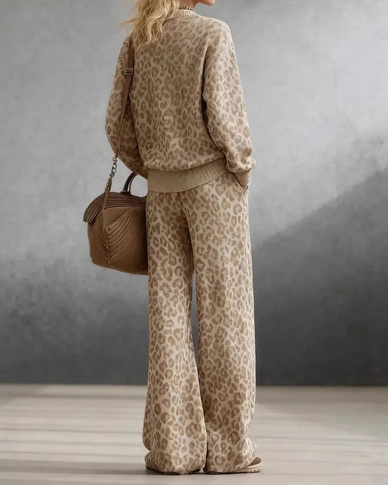 Set Lange Mouw Lange Broek Luipaard