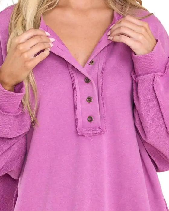 Sweatshirt Knoop Onregelmatig Effen Los