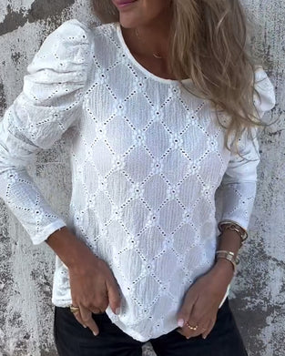 Blouse Met Puffmouwen En Cut-Out Details