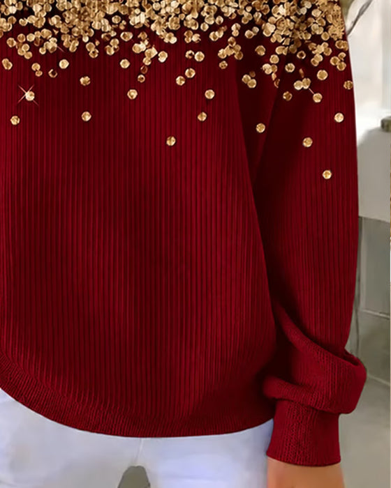 Sweatshirt Luipaard Print Mode Casual