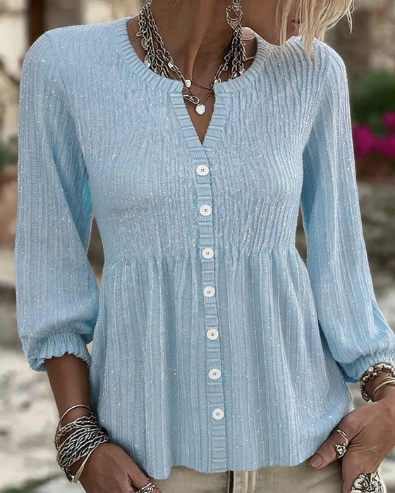 Blouse Elegant Driekwartmouw Knoopsluiting