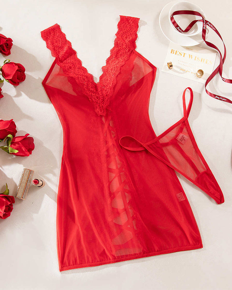 Nachthemd Sexy Bandjes Kant