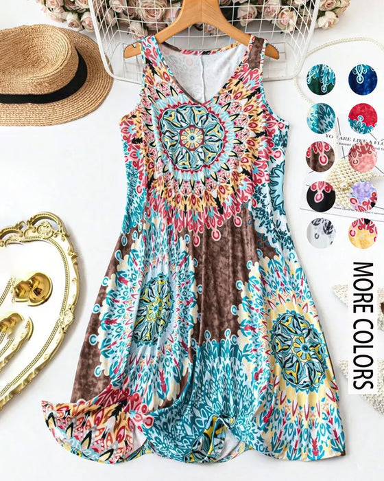 Jurk Bohemian Print Mouwloos