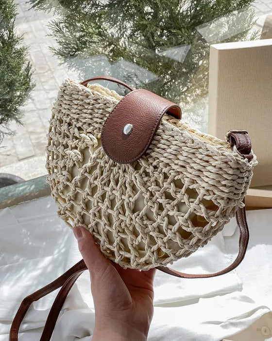 Tas Boho Halfcirkelvormig Hol Stro