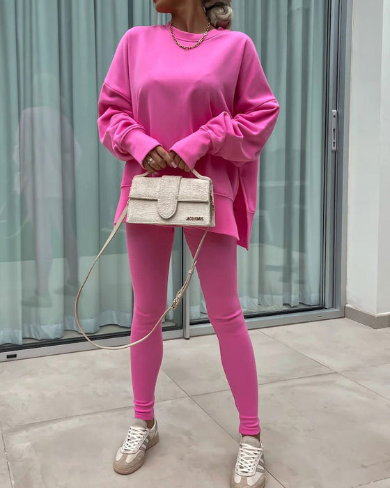 Set Slim Broek Los Sweatshirt