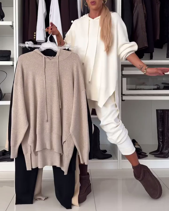 Tweedelige set: effen trui en broek