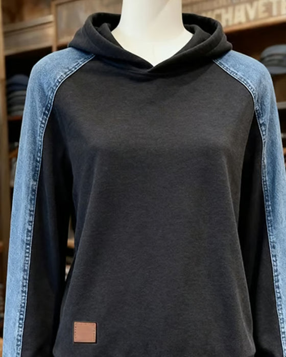 Hoodie Met Panelen In Contrasterende Kleur