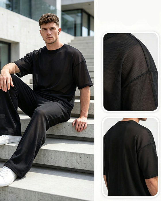 Set Heren Casual Effen Korte Mouw