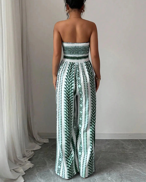 Jumpsuit Geometrisch Bandeau Split Breed Been