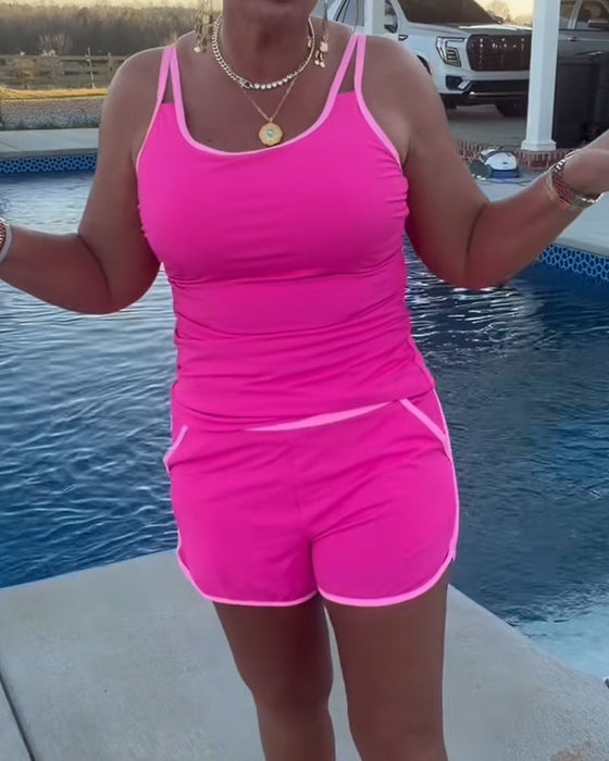 Tankini Met Contrast Kleur Bies En Afwerking