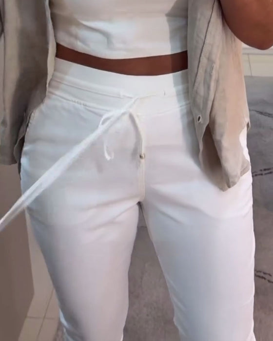 Smalle Broek Casual Met Trekkoord