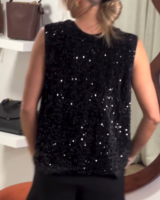 Tanktop Modieus Strik Glitter