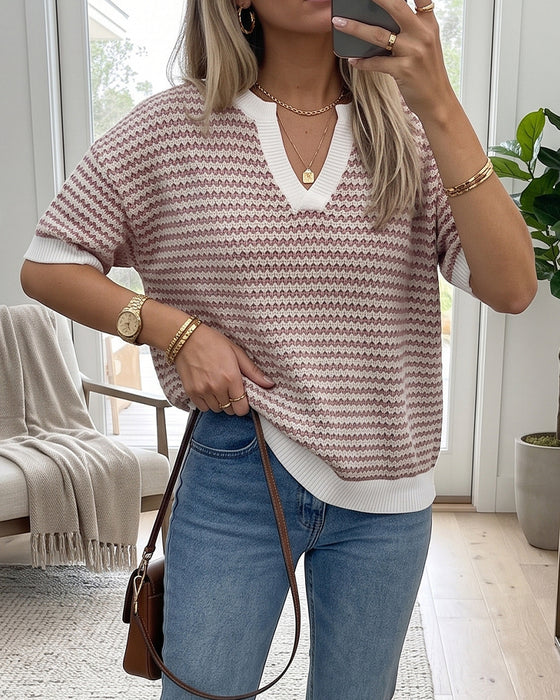 Pullover V-Hals Trendy Casual