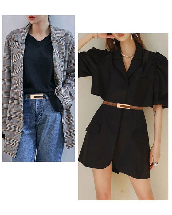 Eenvoudige retro effen dunne riem