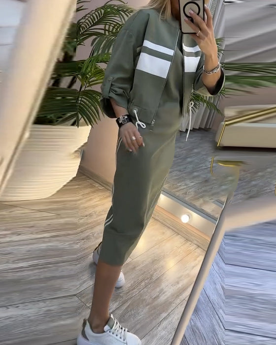 Set casual jasje mouwloos jurkje