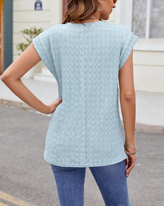 T-Shirt Ronde Hals Effen Korte Mouw