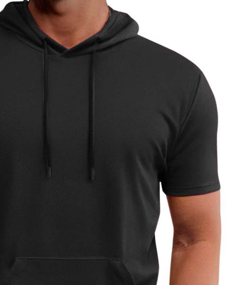 T-Shirt Capuchon Snel Droog Korte Mouw
