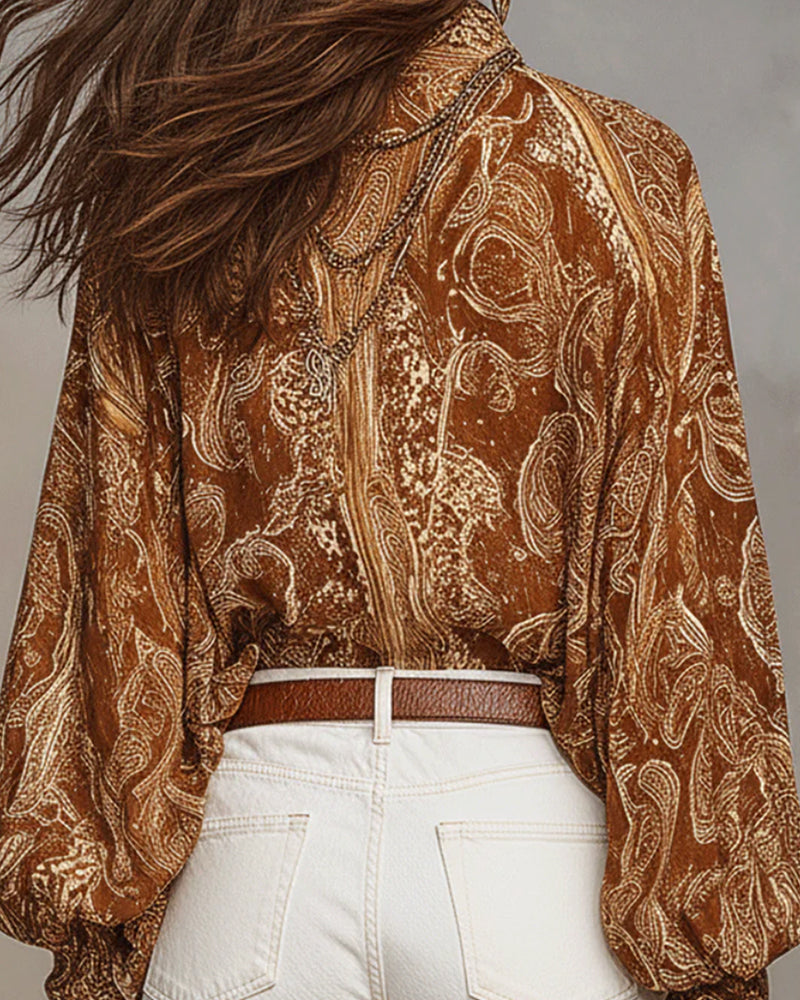 Blouse V-Hals Print Casual